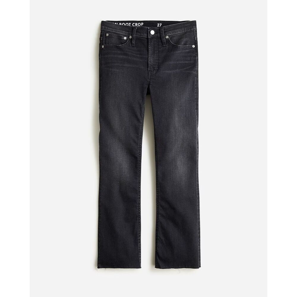 J.Crew NWT 9" Demi-Boot Crop Jeans Black Wash Stretch Denim BK644 Women's 32